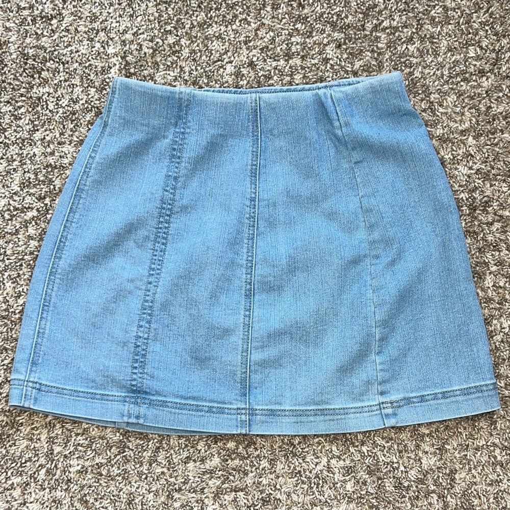 No Boundaries Denim Blue Mini Skirt